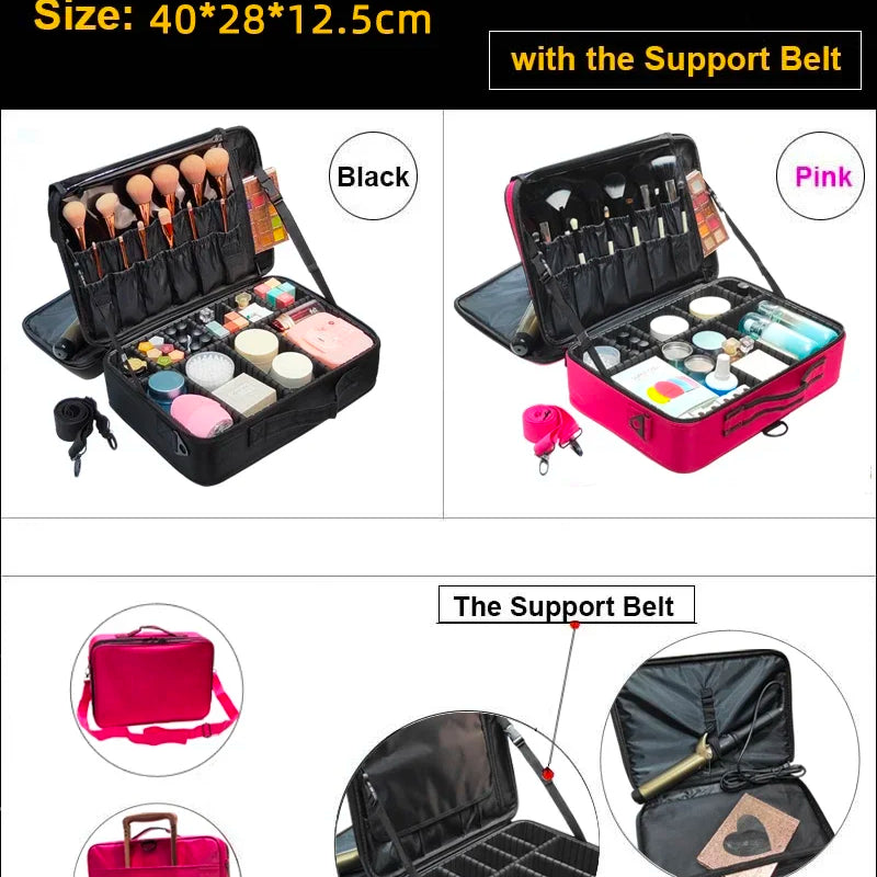 New Upgrade Large Capacity Cosmetic Bag Hot-selling Professinal Women Travel Makeup Case