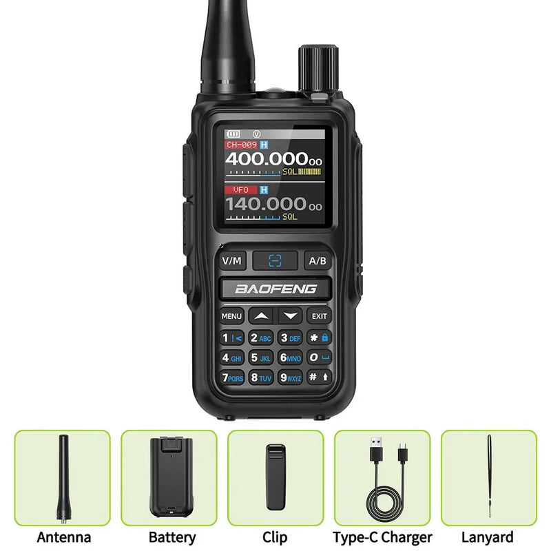 BAOFENG UV-5R Mini Walkie Talkie Bluetooth Programming Frequency Dual PTT Type-C Charging AM FM Long Range Two Way Radio