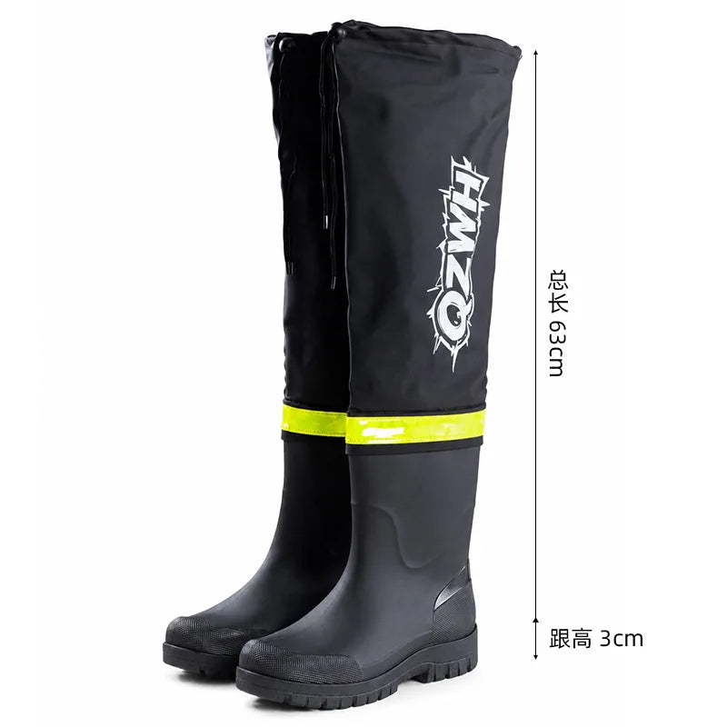 Fashionable Men's Rain Boots Large Size Long Rain Boots Extra Long Outdoor Fishing Shoes Waterproof Non-slip Lightweight Shoes