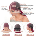 99J Burgundy Pre Colored Straight Lace Frontal Wigs For Women Pre Plucked Invisible Pre Cut Lace Brazilian Hair 13X6 Hd Transparent Lace Front Human Hair Wigs