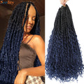 Goddess Bohemian Box Braids Crochet Hair Pre looped 18 14 Inch Boho Box Braids Soft Synthetic Braiding Hair for Black Women Kids