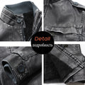 Men Fashion Warm Casual Vintage Faux Leather Jacket Coat Men Winter Brand New Long Thick Fleece Windproof Warm Leather Jacket