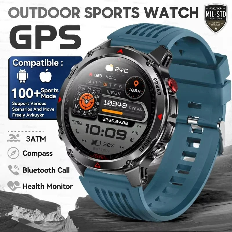 HT37 T-Rex 3 Pro Military GPS Smart Watch Waterproof Dual-band GNSS Compass Altimeter Swim 170 Sports Mode Watch with Flashlight