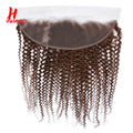 HairUGo Brazilian #4 Body Wave 13x4 Lace Frontal 13X4 Human Hair Lace Front Remy Brown Lace Frontal With Baby Hair Transparent