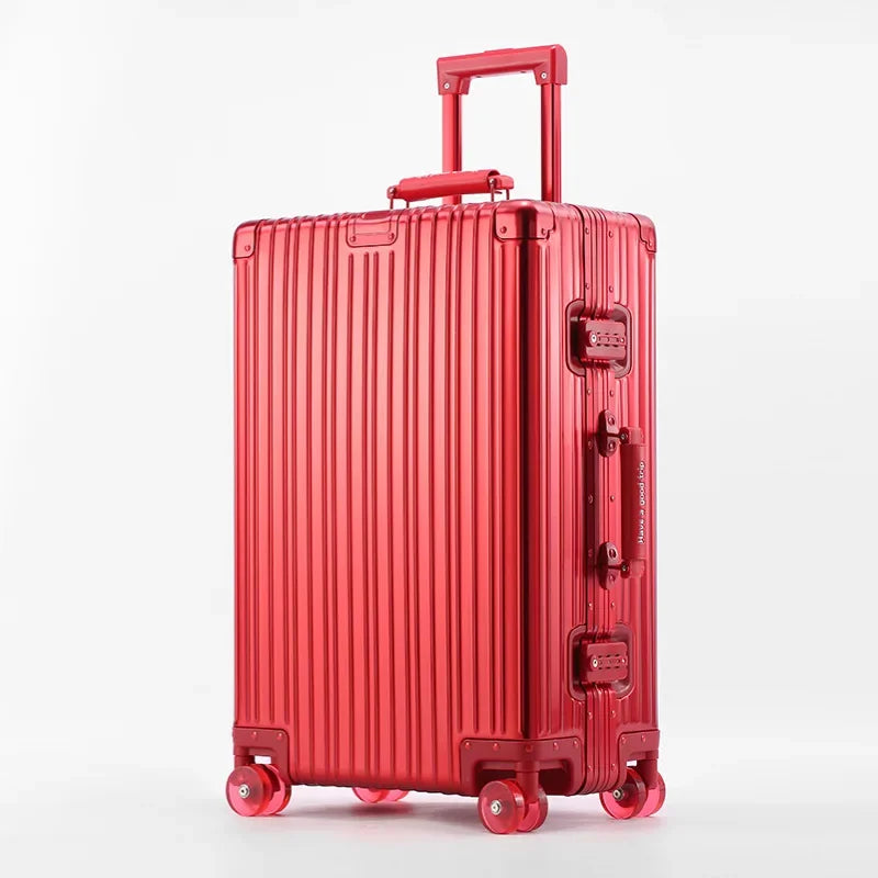 Bunnyfly 20/24/28 inch Travel Suitcase All Aluminum Rolling Luggage Boarding Box Trolley Case With Wheels Carry on Luggage