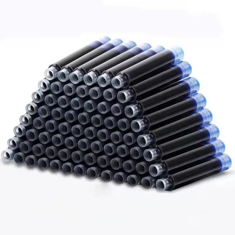 50pcs Fountain Pen Ink Cartridge Refills Bottle 4 Color Disposable Dia 3.4mm 2.6mm School Office Stationery Supplies CW-159