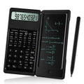 2-In-1 Foldable Scientific Calculator & 2.5 inch Writing Tablet 10 Digit LCD Display For College Office Student Teacher
