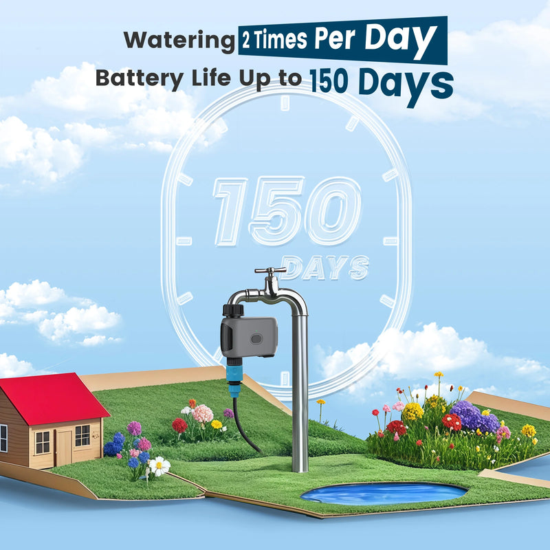 GIRIER Tuya Smart Water Timer WiFi Sprinkler Timer for Garden Drip Irrigation System No Hub Required Works with Alexa Hey Google