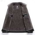 Add Fleece and Thickening Winter Dad Leather Jacket for Middle-aged Grandpa Fur Collar Middle-aged Men's Coat for Warmth