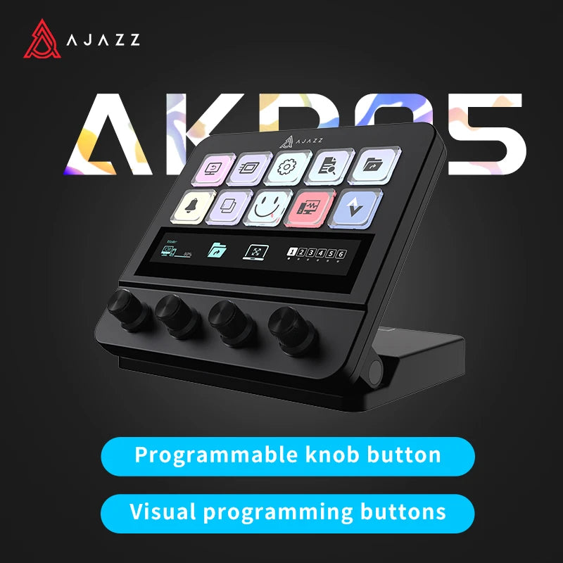 Ajazz AKP05 Mechanical Macro Keyboard Multi-Function Desktop Assistant for Office and Gaming, Easy-to-Use Multimedia Controls