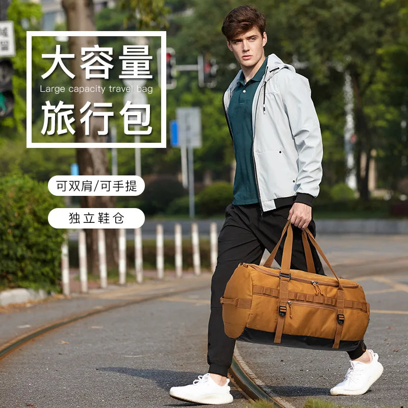 Travel Bag Man 2026 Large Golf Boston Bag Men Traveling Luggage Tote Bag Khaki Green Black Multi Functional Independent Shoe