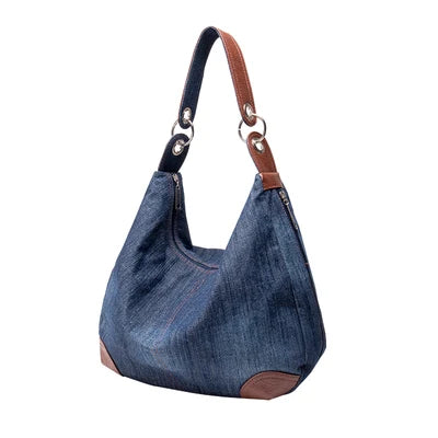 Denim Women Shoulder Bag Large Capacity Female Hobos Handbag Design Casual Big Totes Blue Ladies Hand Bags Canvas Crossbody Bags