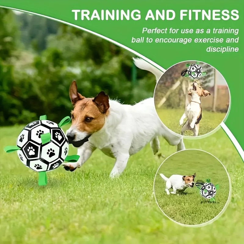 Interactive Dog Soccer Ball, Durable and Tear-Resistant Pet Soccer Ball, Outdoor Retrieval Training Ball for Dogs