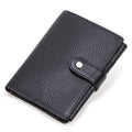 CONTACT'S Top Quality Genuine Cow Leather Wallet Men Hasp Design Short Purse With Passport Photo Holder For Male Clutch Wallets