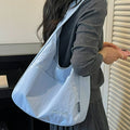 Korean Style Canvas Handbag for Women Large Capacity Lightweight Shoulder Underarm Bag Casual Multi-pocket Tote Commute Bag