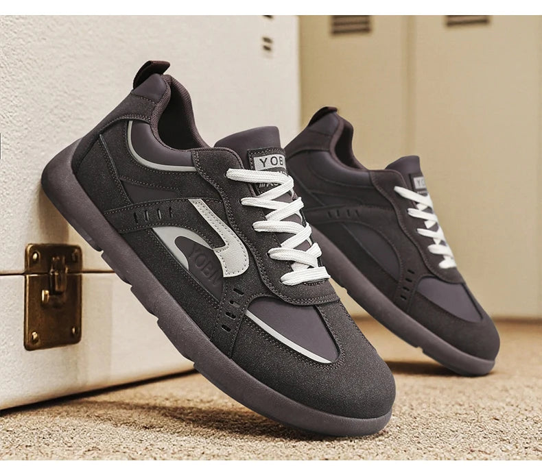 Men's Casual Sports Shoes with Low Heel Round Toe Soft Sole Multi-color Design Fashionable Large Size Walking Board Shoes