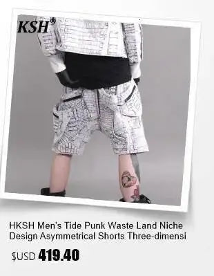 HKSH Spring Summer New Men's RO Style Round Collar Printed T-shirt Oversized Chic Cotton Chic Top American Loose Y2K Tees HK4638