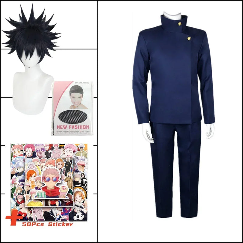 Jujutsu Kaisen Anime Fushiguro Megumi Cosplay Costume Top Pants Blue Halloween Party Uniform Set gdk