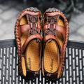 Summer Sandals Leather Outdoor Men Beach Shoes Luxury Breathable Casual Sandals Man Wading Shoes Non-slip Comfort Slippers