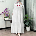 Women's Muslim Modest Fashion Maxi Dresses Floral Print | SAMAG