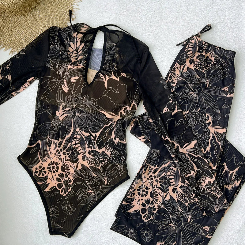 2026 Glamorous Multicolor Swimwear with Unique Pattern High-Cut Legs Perfect for Beach Wear Pool Parties Summer Getaway Vacation