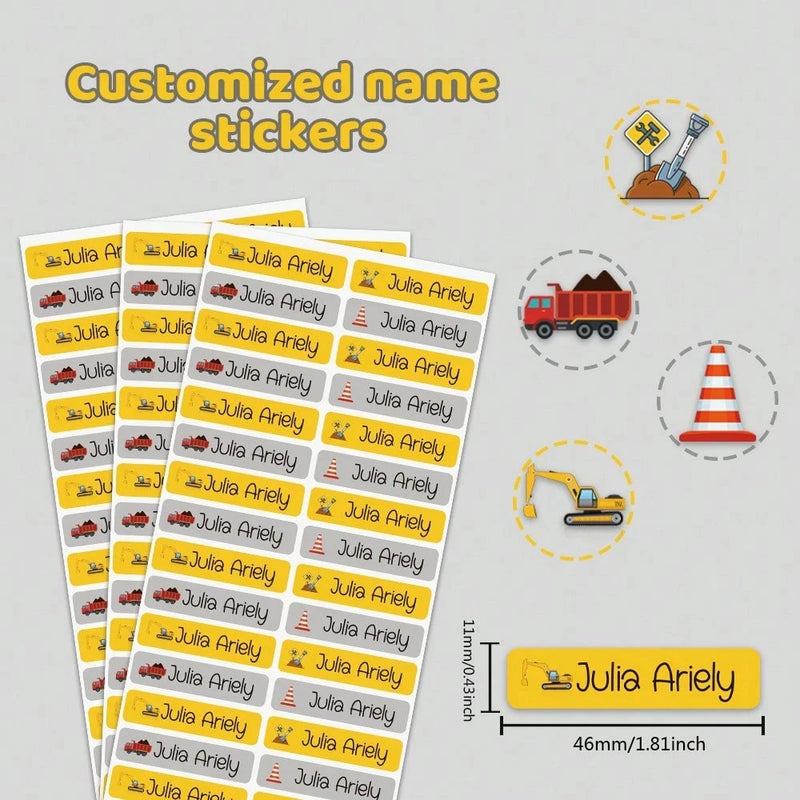 4.6CM Long Custom Name Sticker, Personalized Cartoon Fresh Cute Waterproof Modern School Supply Label, Customized Name Stickers