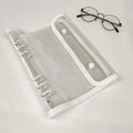 A5 6-Ring Transparent PVC Binder Cover Dual Snap Closure Clear Notebook Organizer for Paper Documents Planner Protection