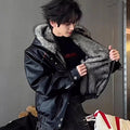 Good Quality PU Leather Faux Fur Leather Jacket Winter Coat Man Woman Vintage Casual Thicken Warm Leather Coat Outerwear