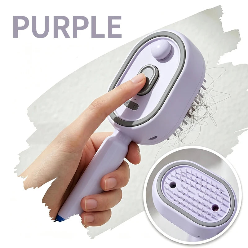 Electric Hair Brush for Anti-Frizz Detangling with Spray, Red Light Therapy & Retractable Teeth Scalp Massage,2026 Upgraded