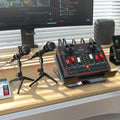 Tenlamp Podcast Equipment Bundle, All-in-One Audio Interface DJ Mixer with 2 Condenser Microphones, Recording Studio Kit Live Sound Card for Singing Broadcast, Live Streaming, Gaming for PC Smartphone Laptop Computer Vlog Rec
