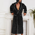 Winter New Arrival Men's Flannel Couple's Robes Men's Flannel Bathrobe Pyjamas Women's Coral Fleece Thickened Mid-Length Robe
