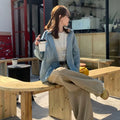 Korean Fashion Blue Plaid Blouse Women Single Breasted - View 5 | SAMAG