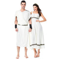 Women Mens Greek God Costume Women Ancient Roman Cosplay Dress Up Outfit Men Greek Robe for Halloween Party