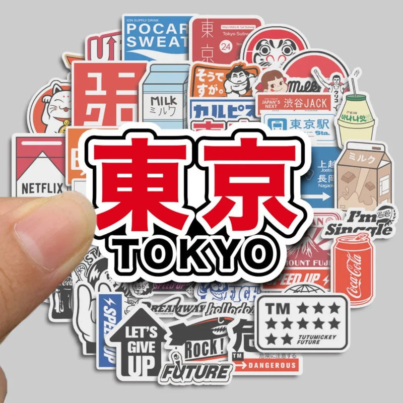50 Pieces Tokyo Story Cartoon Stickers - Waterproof DIY Decals for Luggage, Laptops & Photo Albums RecordingYourLife Store