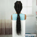 30inch Handmade Cornrow Braided Wigs Synthetic Full Lace Kontless Braids Wigs Lace Frontal Box Braided Lace Wigs for Black Women