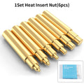 Heat Insert Nut Iron Tips Heat Set Insert Tip Soldering Iron Tip M2-M6 Brass Thread Embedded Kit for Plastic 3D Printer Parts