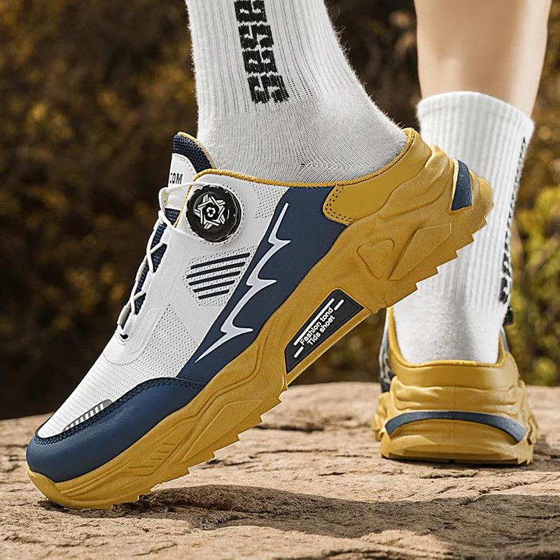 Men's Korean casual breathable casual shoes summer soft-sole anti-slip youth half-slippers rotating shoelaces sports tide shoes