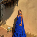 Halter Long Train Evening Gown Sweetheart Multi Layer | SAMAG