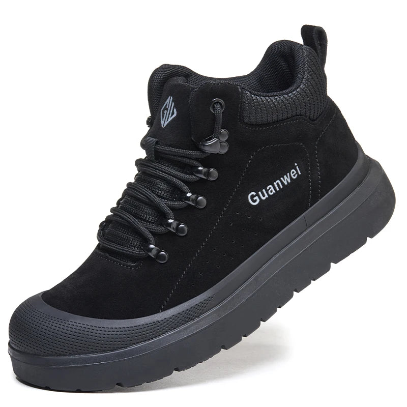Welding Shoes Men Indestructible Work Safety Boots Cow Leather Steel Toe Safety Shoes Men Security Protective Work Shoes