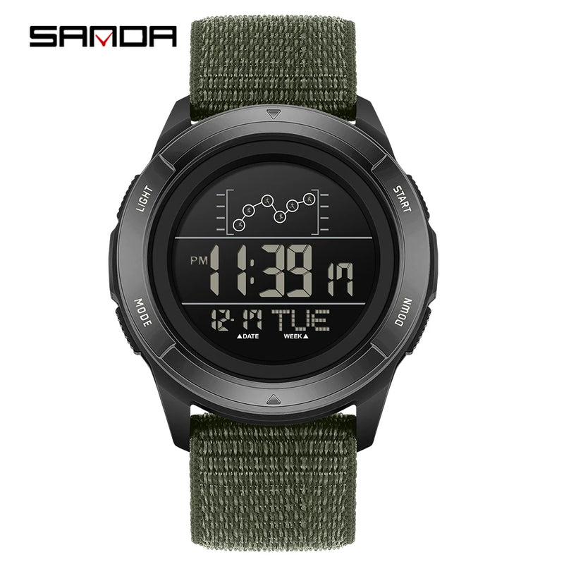 SANDA 2198 Timing Men's Electronic Watch Outdoor Climbing Sports Waterproof LED Large Dial Alarm Clock - Visuel 7 | SAMAG