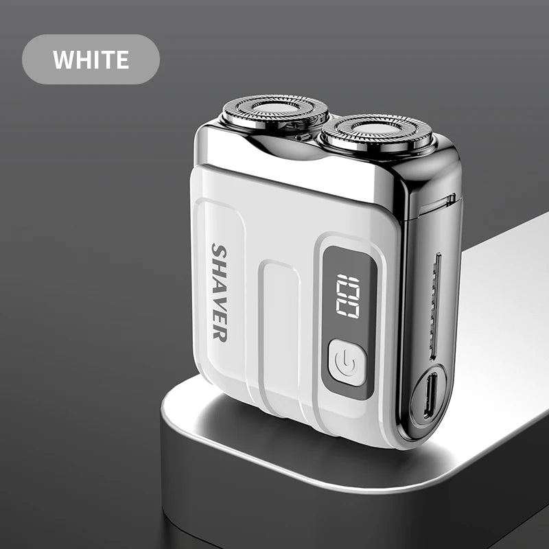 Mini Electric Smart Shaver Household Car Shaver Digital Display Dual Blade Rechargeable Shaver Powerful Beard Trimmer Tool