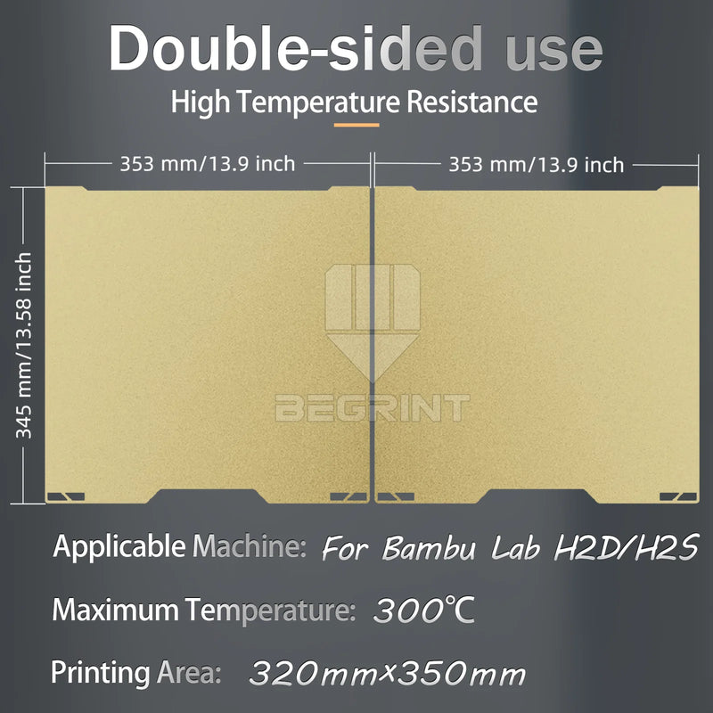 For Bambu Lab H2d Build Plate Bambulab Smooth H2S Build Plate 350x320 Hiqh Quality For Bambu Lab H2D Accessories Spare Parts