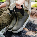 Men Rain Boots Non-slip Water Shoes Outdoor Waterproof Fishing Boots Slip on Men Rubber Boots PVC Material Round Toe Rain Shoes