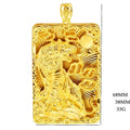 Real 18 K Gold Men's Square Tiger Pendant for Men Father Bro Pure Classic Wedding Gold Pendants Without Chain Fine Jewelry Gifts