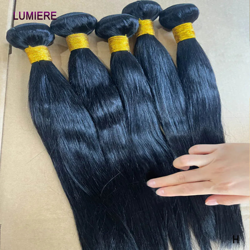 18A Bone Straight Human Hair Bundles Soft Real Raw Virgin Hair Extensions For Women Hair Weave Bundle Deal Double Weft Wholesale