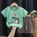 Dinosaur Printed Boys T - shirt + Shorts Casual Suit Summer - View 2 | SAMAG