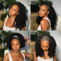 Burmese Curly 3 IN 1 Half Wigs Human Hair Wig Glueless Wigs Ready to Wear Half Wig Drawstring Clip Burmese Curly Hair Half Wig