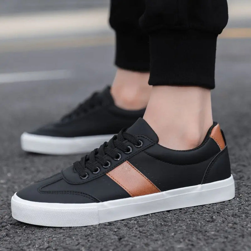 Men's Fashionable Casual Sports Sneakers - Round-Toe Lace-Up Design, Offering a Comfortable Experience Suitable for All Seasons