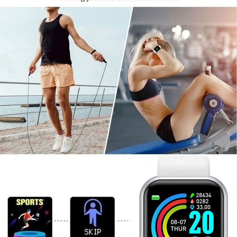 Multifunctional Smart Watch Men Women Bluetooth Connected Phone Music Fitness Sports Bracelet Sleep Monitor Y68 Smartwatch D20
