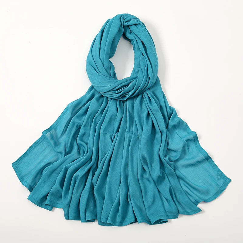 2024 Muslim Modal Rayon Cotton Hijab Shawls For Women Plain Scarf Big Size Headscarf Islamic Turban Headband 190*85cm
